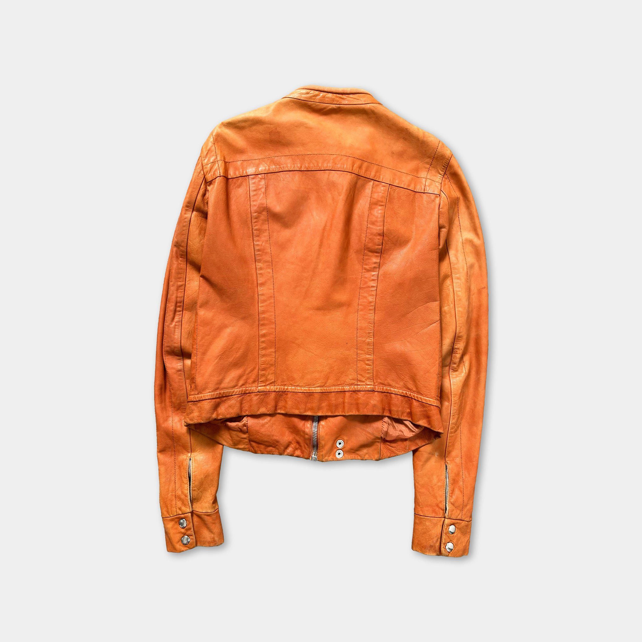 Rick Owens Rick Owens SS05 Scorpio Boo Cafe Orange Leather Jacket Size US S / EU 44-46 / 1 - 4 Thumbnail