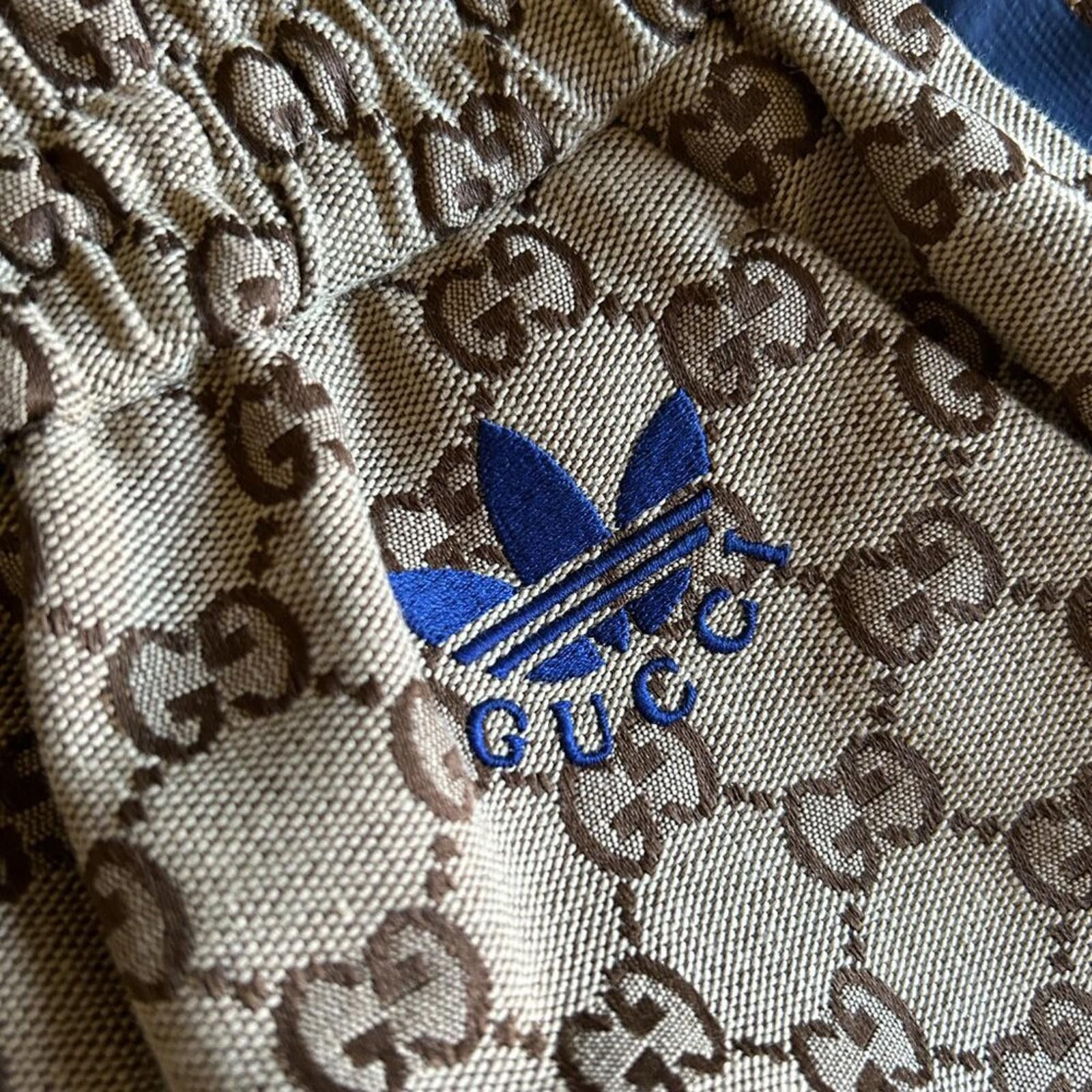 Gucci NWT Gucci x adidas GG Canvas Pant Beige/Ebony 712110 size 36 Size 25" / US 0 / IT 36 - 5 Thumbnail
