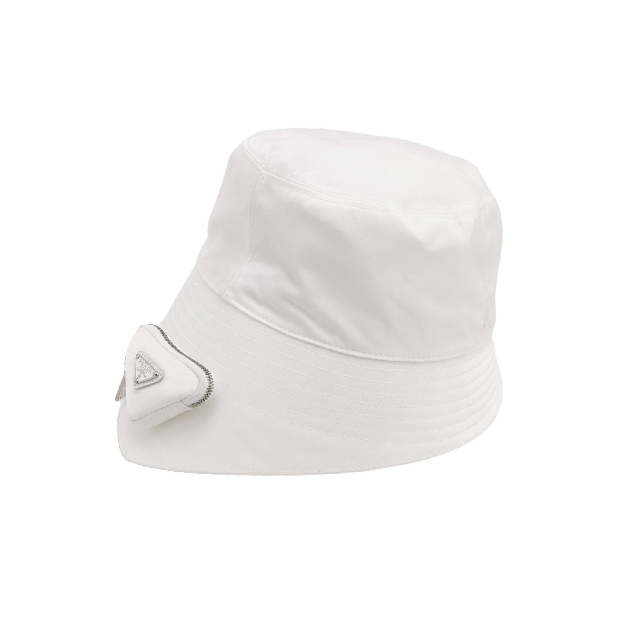 Prada prada re-nylon white bucket hat | Grailed