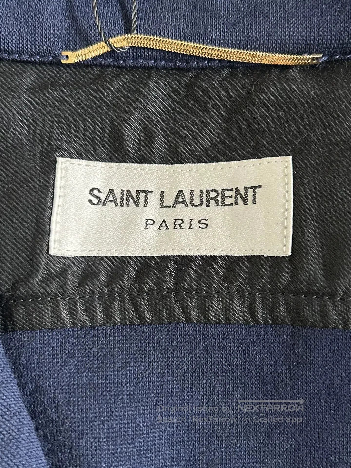 Yves Saint Laurent YSL Classic Embroidered Blue Shirt Jacket. Size XS / US 0-2 / IT 36-38 - 3 Thumbnail