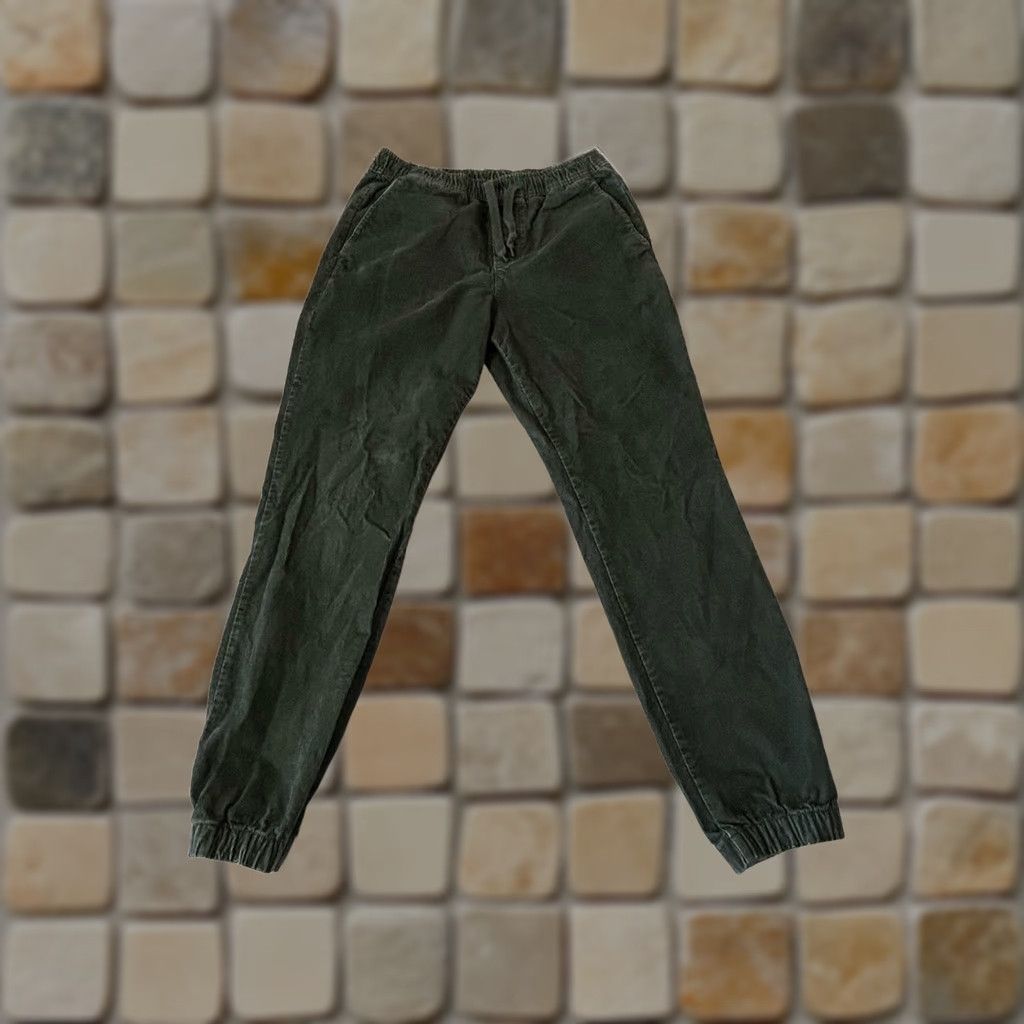 Gap Gap Corduroy Pants Women Small Green Drawstring Elastic Waist Pockets Modern 28in Inseam Size 28" / US 6 / IT 42 - 1 Thumbnail