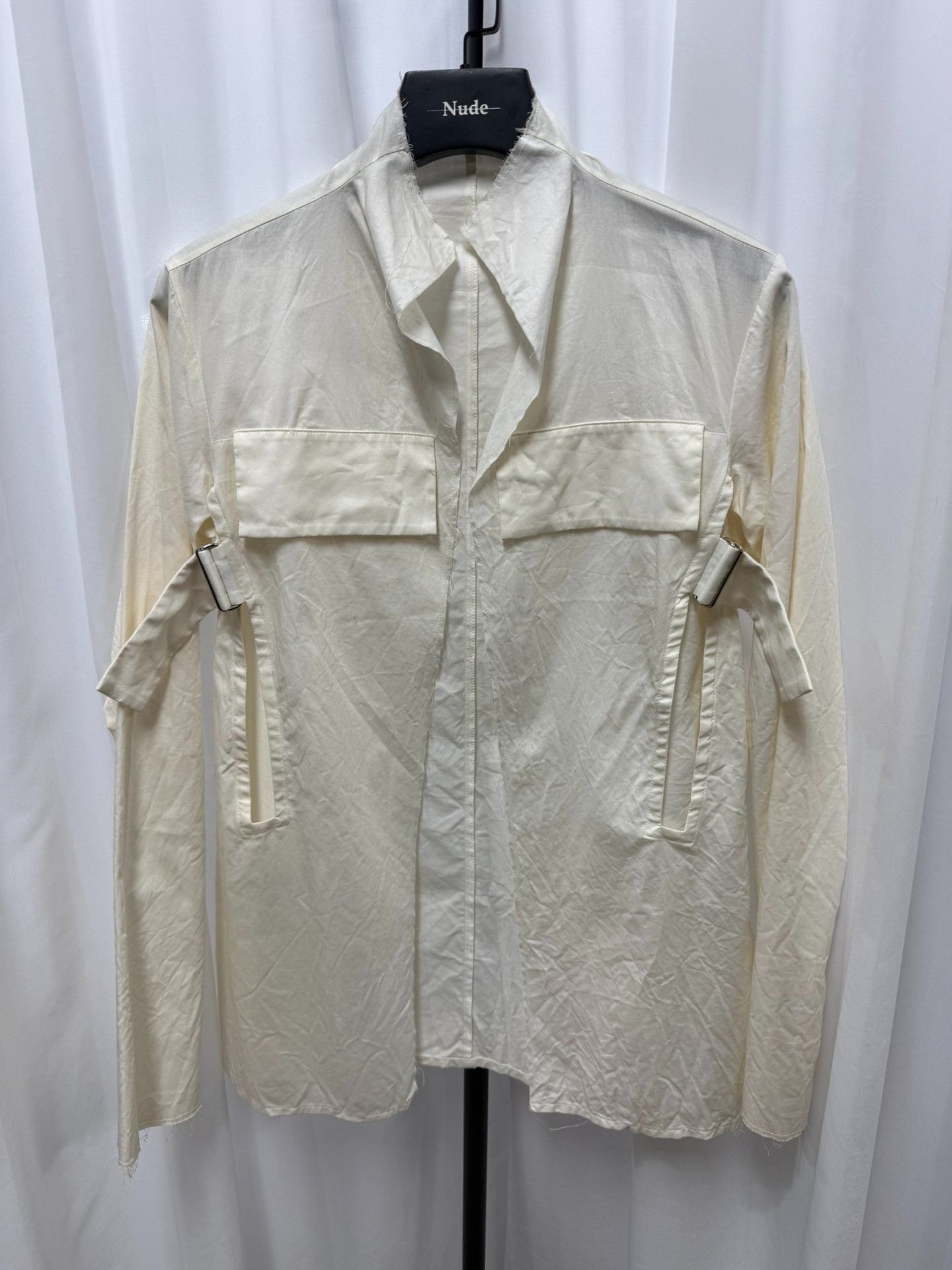 Yohji Yamamoto Yohji Yamamoto Main Line Distressed Silk Blend Shirt Size US M / EU 48-50 / 2 - 1 Thumbnail
