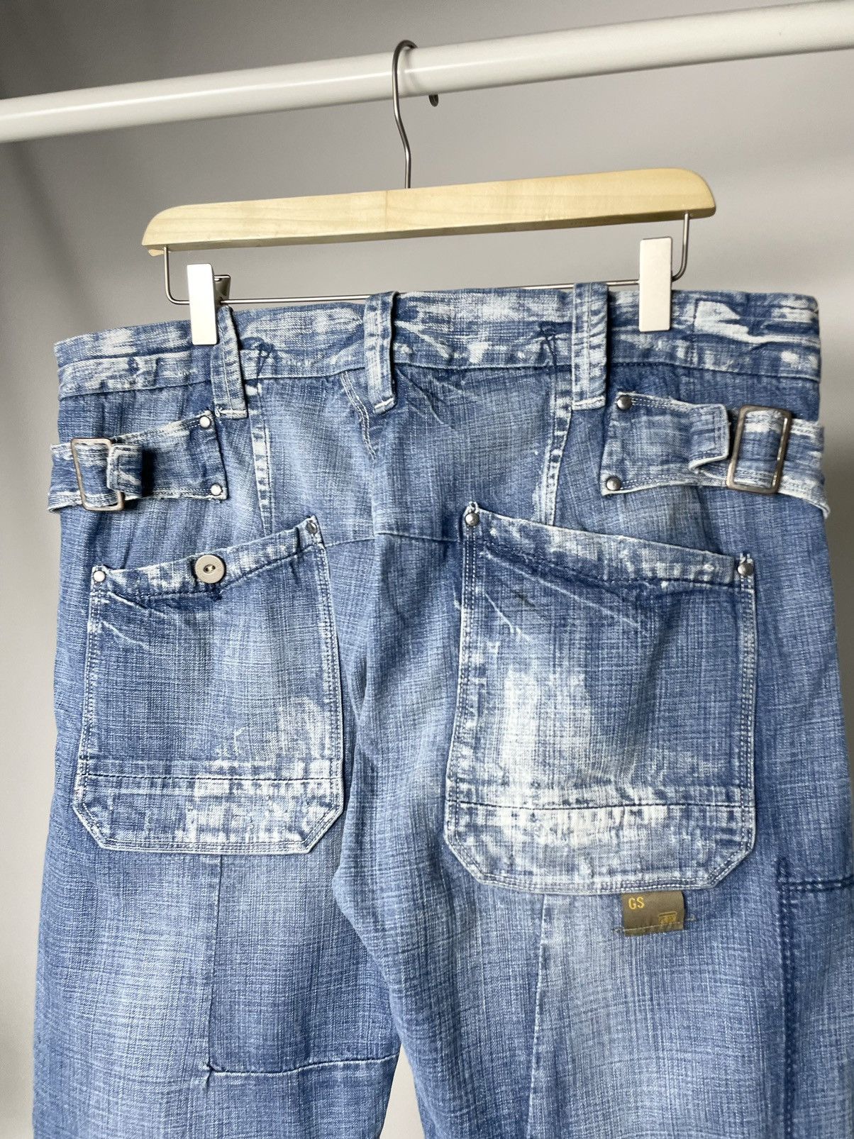 G-Star G-Star RAW Faded Distressed Vintage Washed Denim Work Jeans Size US 36 / EU 52 - 8 Thumbnail