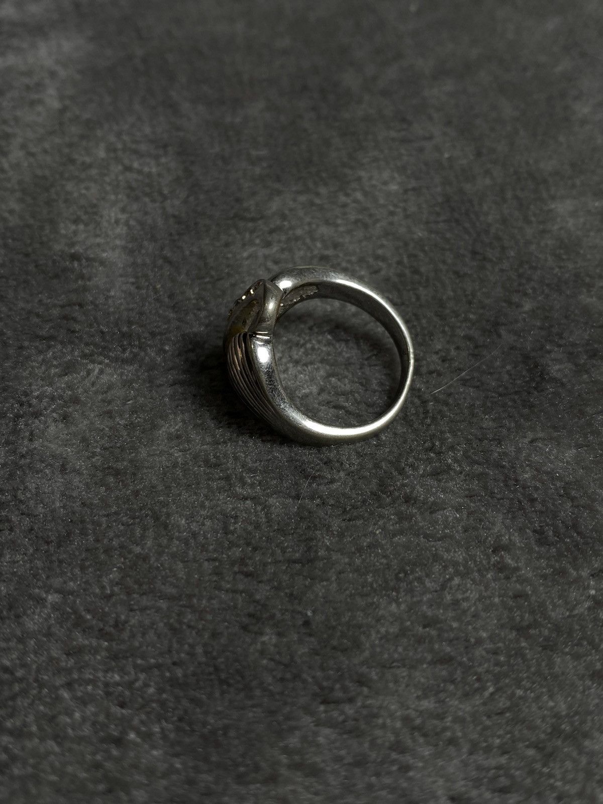 Jewelry Vintage Silver Ring with Crystal Accents Size ONE SIZE - 5 Thumbnail
