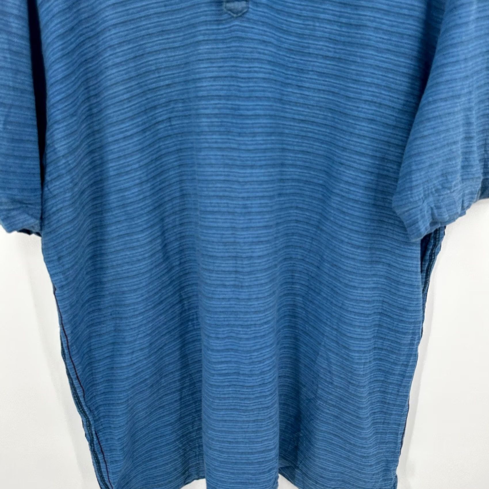 Tommy Bahama Tommy Bahama Jeans Polo Shirt Striped Short Sleeve Mens XL Blue Beach Island Zone 100% Cotton Button-Down Collared Classic Fit Summer Spring Size US XL / EU 56 / 4 - 3 Thumbnail