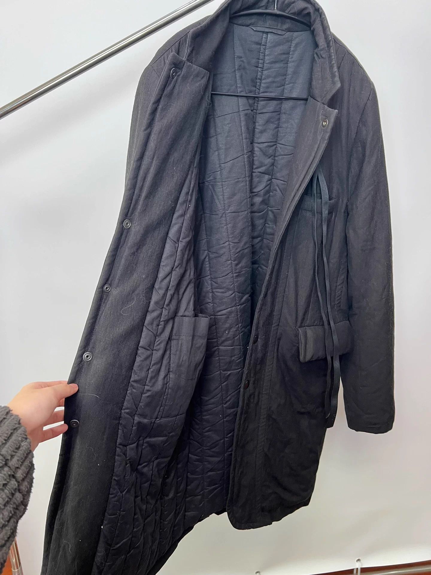 Ann Demeulemeester Ann Demeulemeester long draped sash wool blend coat Size US L / EU 52-54 / 3 - 5 Thumbnail