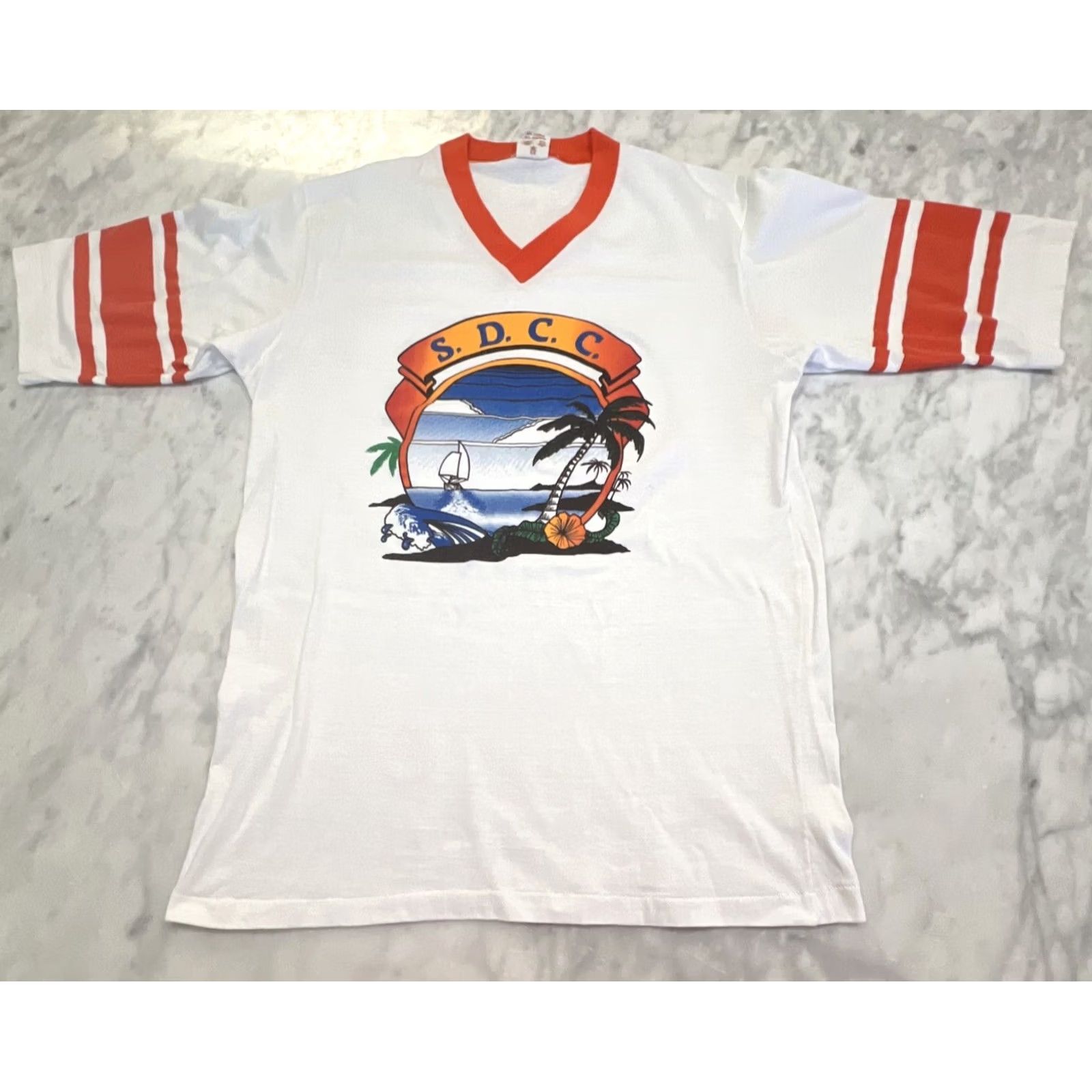 Logo 7 VINTAGE Logo 7 Shirt Men's XL S.D.C.C. Sailboat Sunset Single Stitch Graphic Size US XL / EU 56 / 4 - 3 Thumbnail