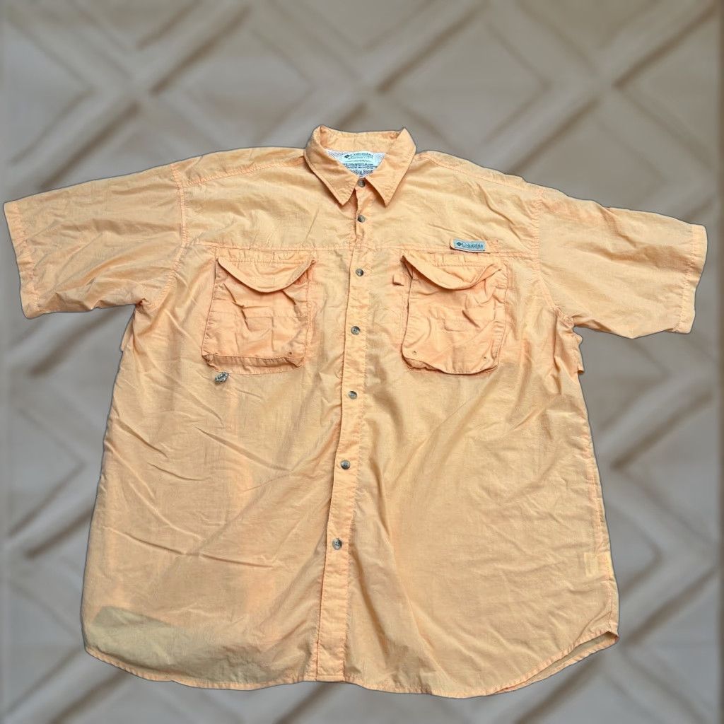 Vintage VINTAGE Columbia PFG Bahama II Shirt Mens 2XL Orange Button-Up Short Sleeve Casual Outdoor Fishing Size US XXL / EU 58 / 5 - 1 Thumbnail