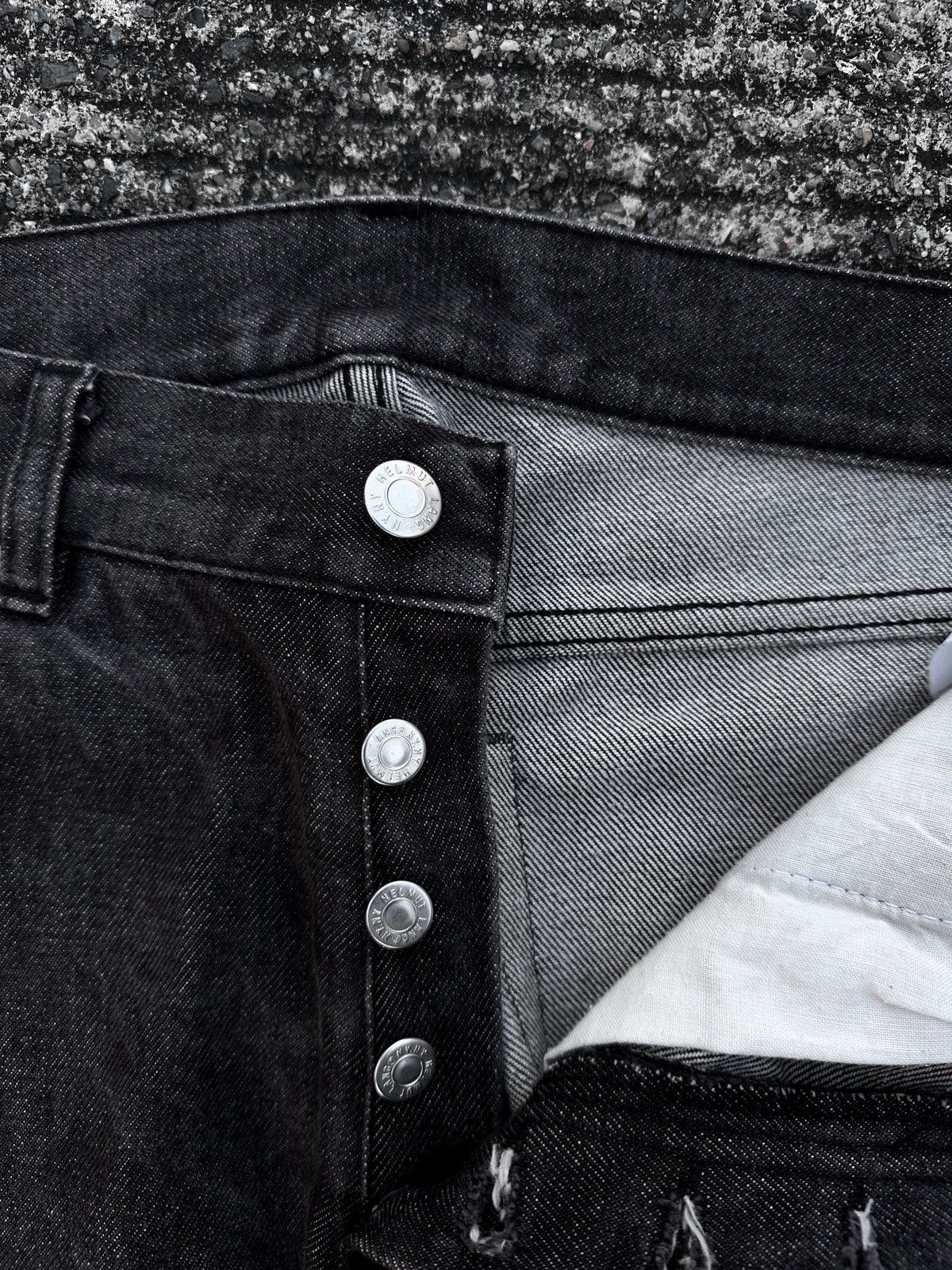 Helmut Lang Helmut Lang Dark Grey Classic Raw Denim Size US 31 - 6 Thumbnail
