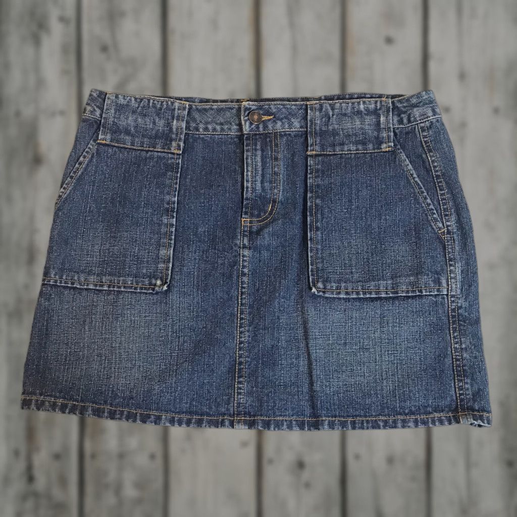 Route 66 Route 66 Denim Mini Skirt Womens 10 Blue Stone Washed 100% Cotton Pockets Slim Short Length Size 32" / US 10 / IT 46 - 1 Thumbnail