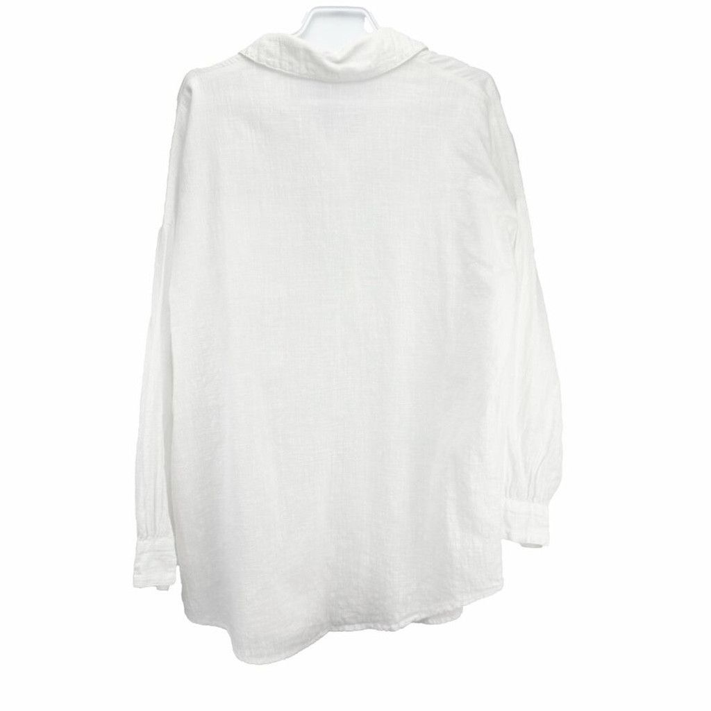 Asos ASOS Oversized White Buttoned Textured Preppy Shirt Size 2 Size XS / US 0-2 / IT 36-38 - 3 Thumbnail