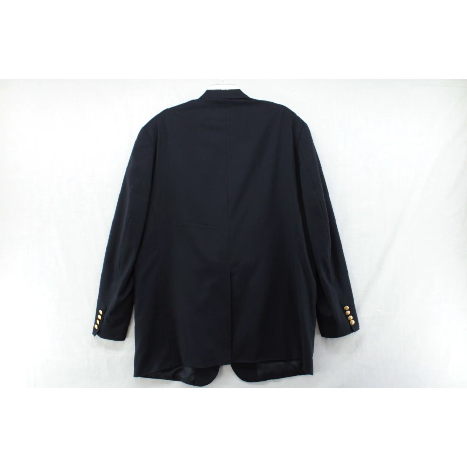 Chaps Chaps Sports Coat Blazer Mens 46L Blue Wool Cashmere Gold Tone Buttons Ivy League Front Two-Button Notch Lapel Vintage-Style Jacket? Size 46R - 5 Thumbnail