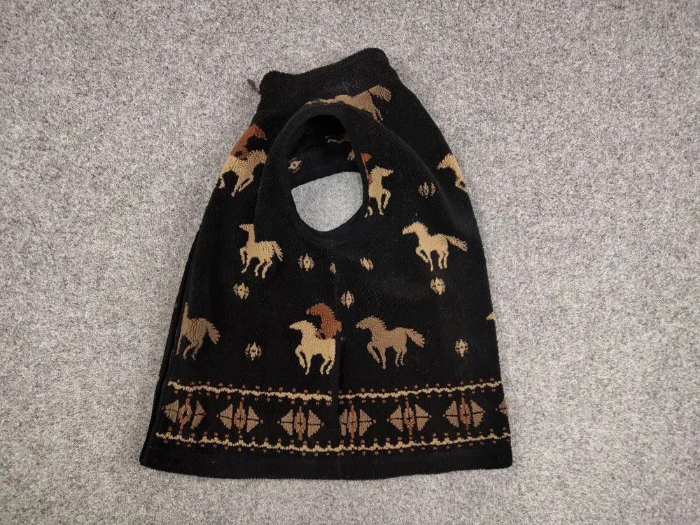Japanese Brand Vintage 90's All dark Print Zip Fleece Vest Jacket Size US M / EU 48-50 / 2 - 5 Thumbnail