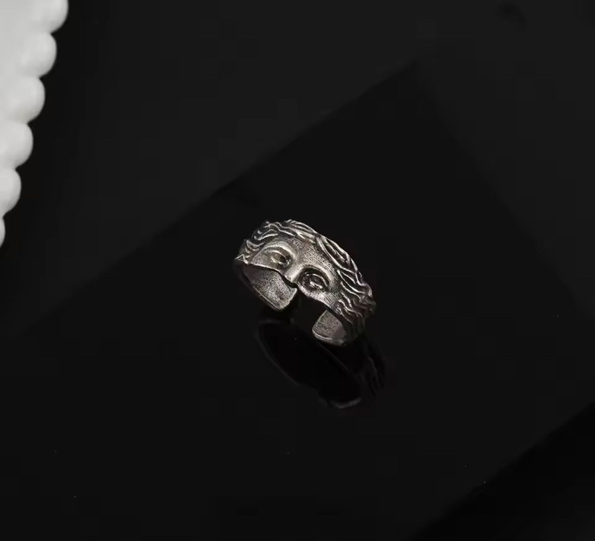 Japanese Brand Rare Retro Half Face Venus Greek Mythology Adjustable Ring Size ONE SIZE - 3 Thumbnail