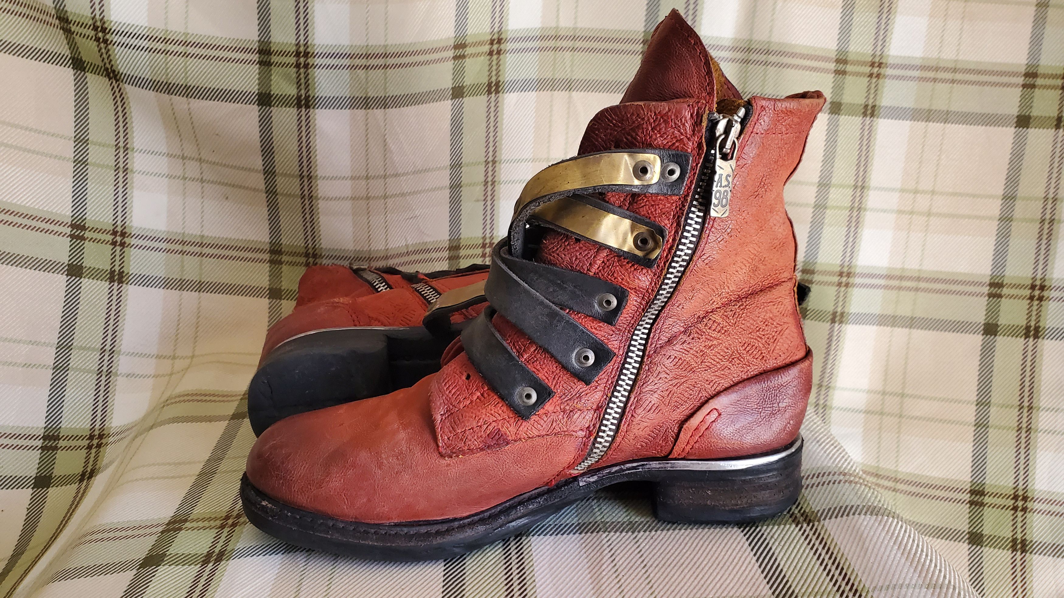 A.S.98 A.S 98 Red Ankle Pull On Boots Size US 6 / IT 36 - 7 Thumbnail