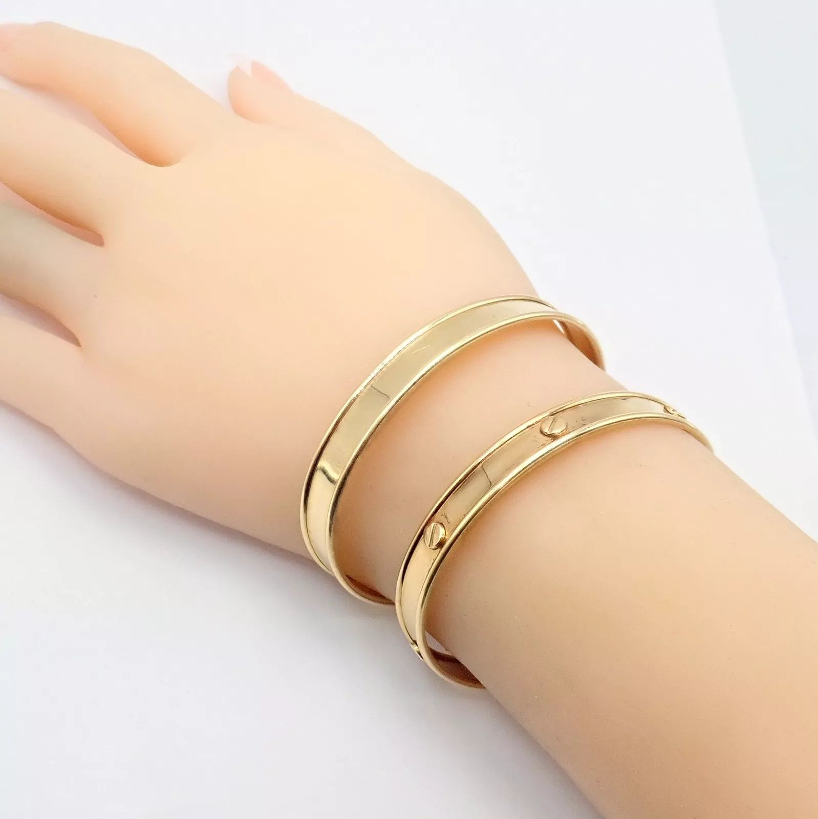 Vintage Vintage Estate 14k Bracelet Pair Stacking Set Size ONE SIZE - 8 Thumbnail