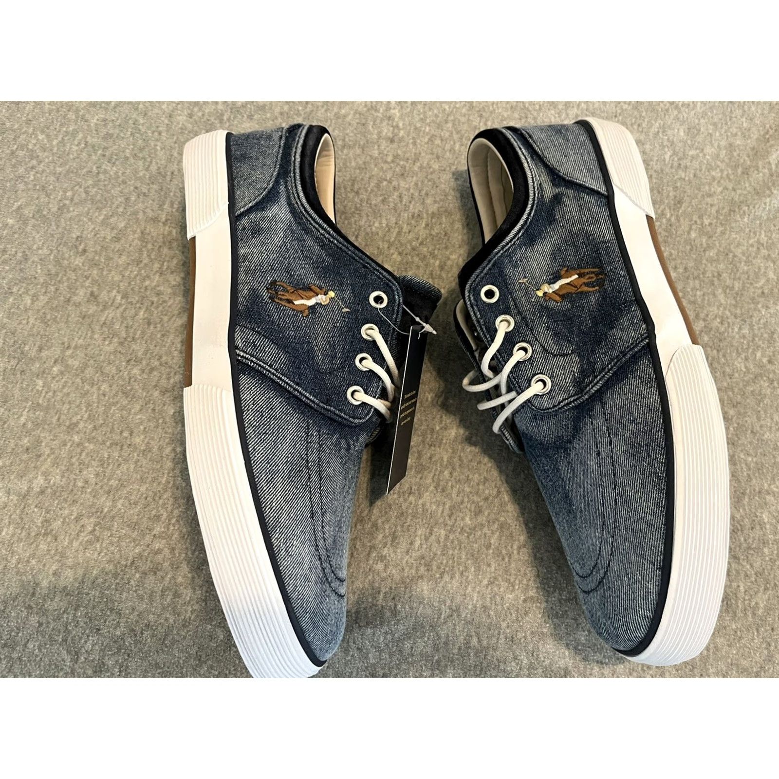 Polo Ralph Lauren Polo Ralph Lauren Faxon Low Denim Swan Suede Pony Shoes Mens Size 12 New Size US L / EU 52-54 / 3 - 4 Thumbnail