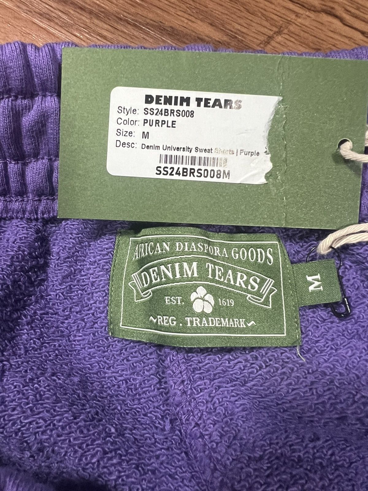 DENIM TEARS × Hypebeast Denim Tears University Sweat Shorts Purple Sz M Size US 32 / EU 48 - 3 Thumbnail