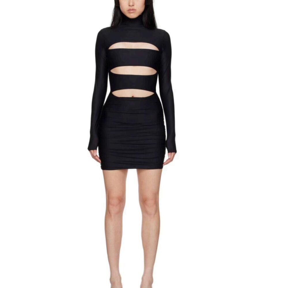 Misbhv Elena Long Sleeved Cut-Out Mini Dress Black Sz M New -  cruiseboatoman.com