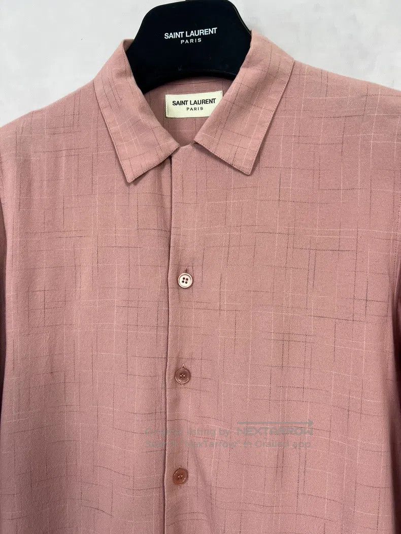 Saint Laurent Paris Saint Laurent Paris Pink Bamboo Pattern Shirt Size XS / US 0-2 / IT 36-38 - 3 Thumbnail