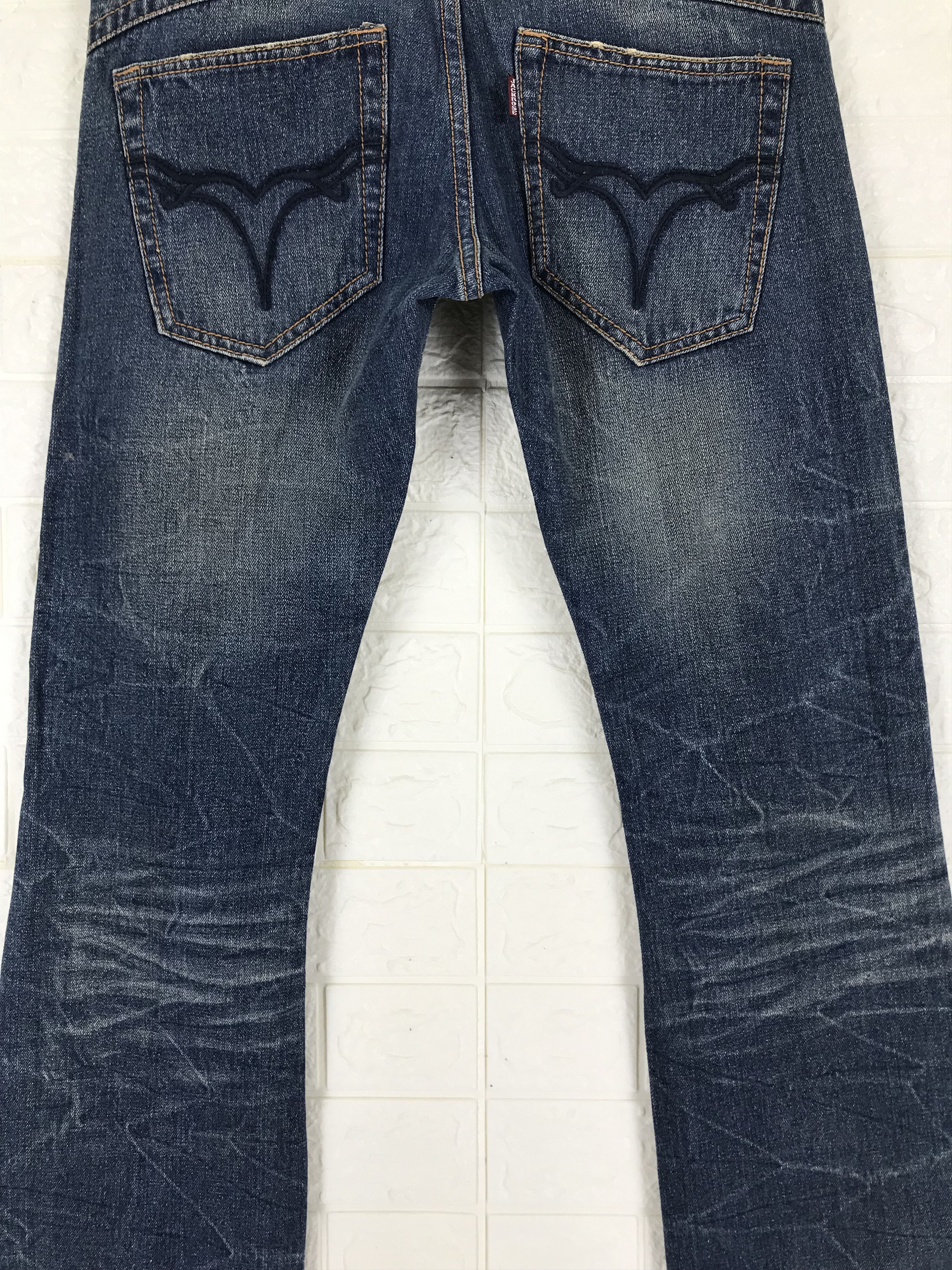 JACKROSE Vintage Jack Rose Leather Buckle Back Flare Jeans Size US 31 - 3 Thumbnail