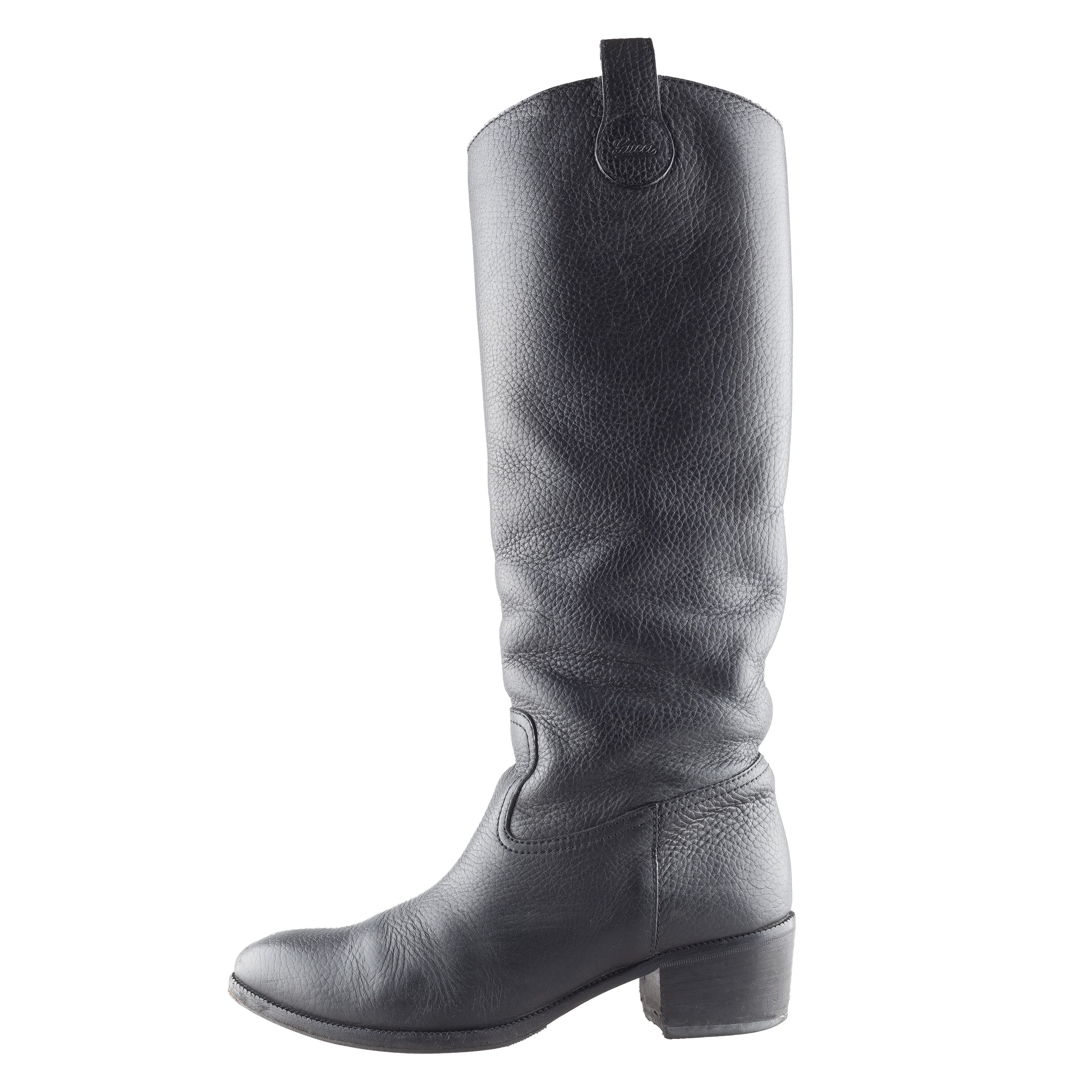 Gucci Vintage Gucci Black Leather Boots (38,5 EU) Size US 7.5 / IT 37.5 - 5 Thumbnail
