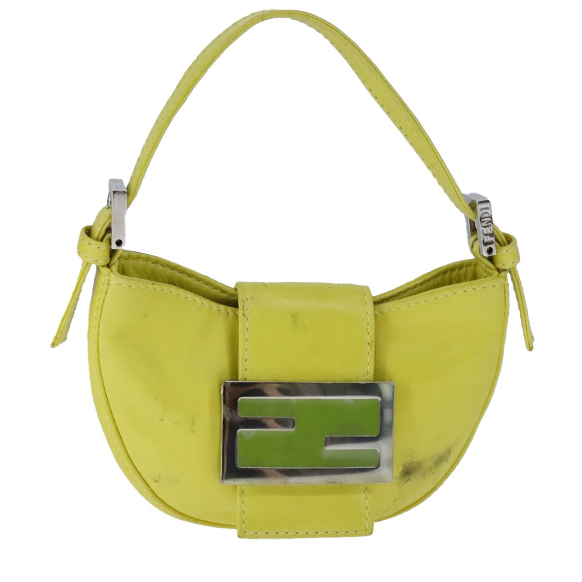 Fendi Croissant Petit Yellow Leather Handbag (Pre-Owned) Size ONE SIZE - 1 Thumbnail