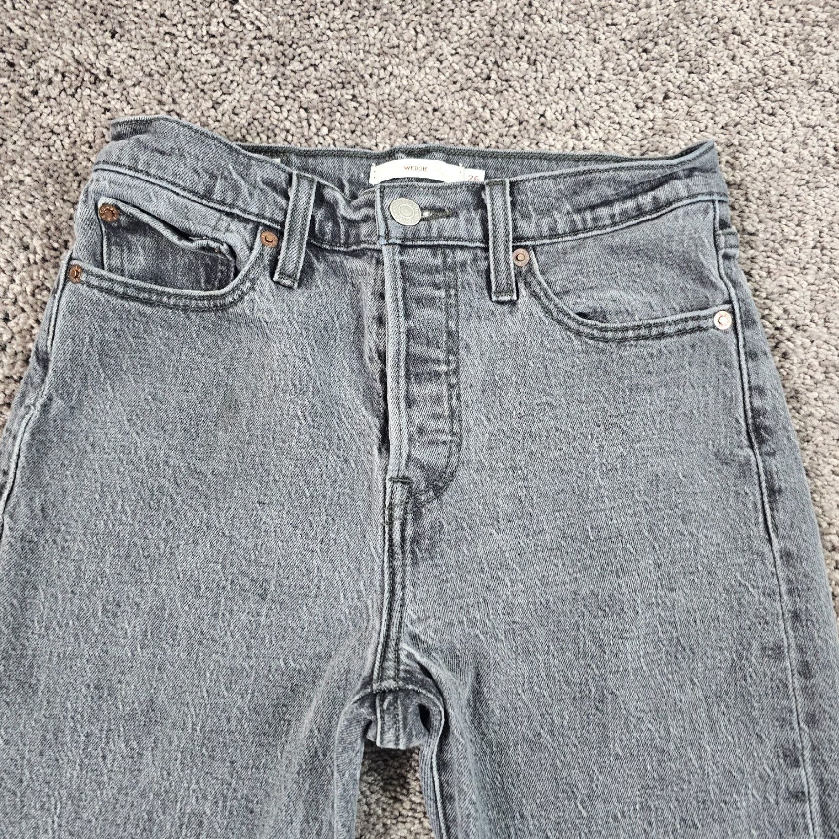 Levi's VINTAGE Levi's Womens Jeans Ankle Stretch 26 Gray High Rise Button Fly Icon Fit 90s Womens Size 25" / US 0 / IT 36 - 2 Thumbnail