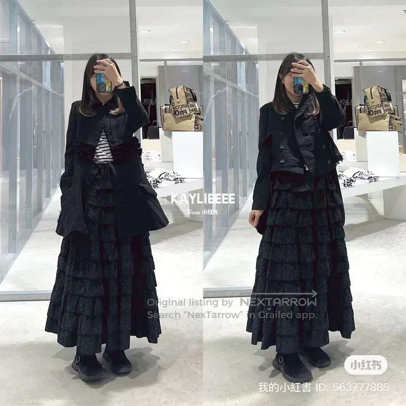 Comme des Garcons Comme Des Garcons size M Women's half skirt, tiered skirt, Size 23" - 2 Thumbnail