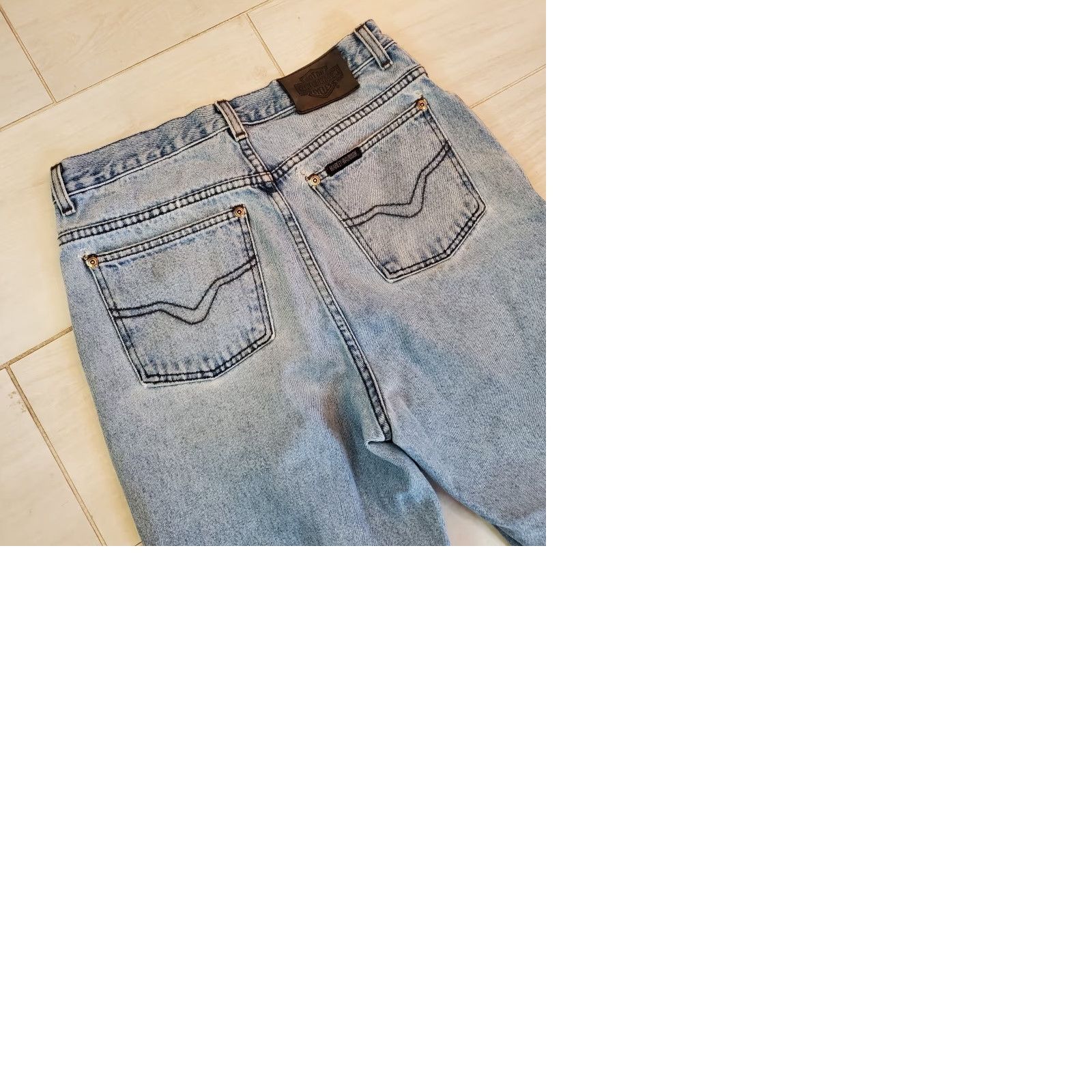 Harley Davidson VINTAGE Harley Davidson Jeans Straight 32x32 90s Denim Blue Mens Regular 5-Pocket USA Made Size US 32 / EU 48 - 9 Thumbnail