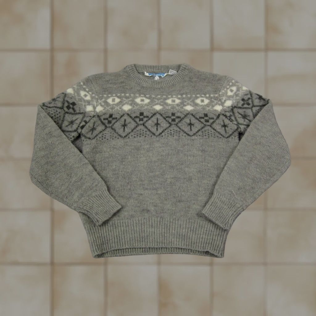 Vintage VINTAGE Cranbrook Sweater Womens Medium Gray White Wool Knit Diamond Star 90s Size M / US 6-8 / IT 42-44 - 1 Thumbnail