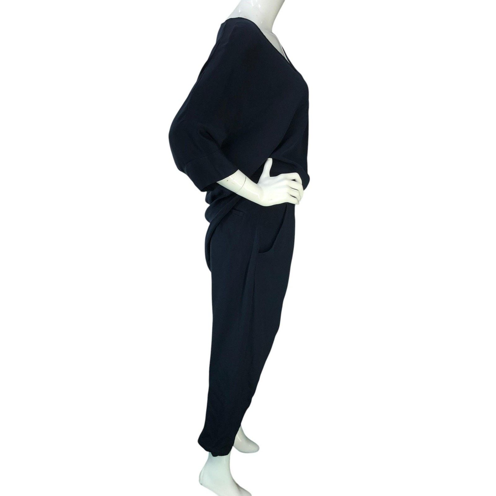 Rachel Comey Rachel Comey Jumpsuit 8 Silk Wide Leg V Neck Draped Pantsuit Size 30" / US 8 / IT 44 - 9 Thumbnail