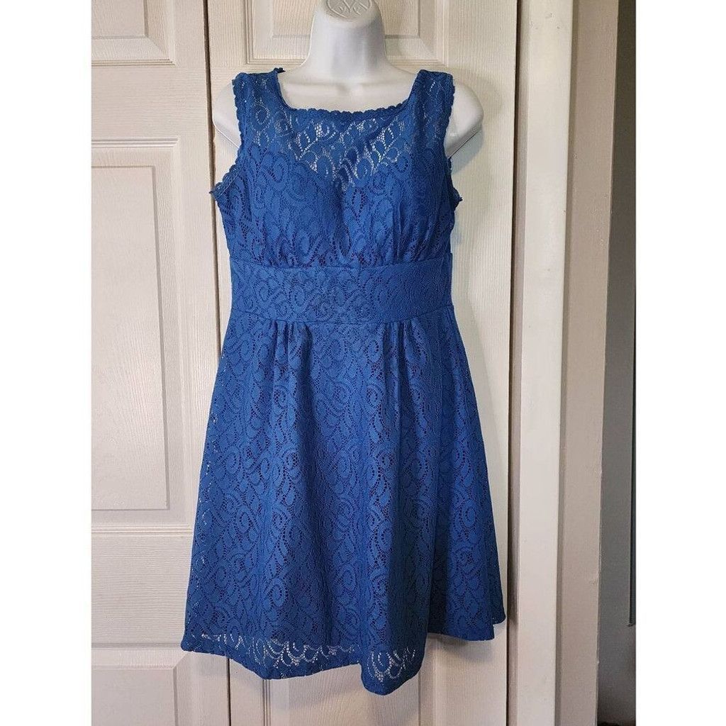 Other Dressbarn Blue Lace Dress Size M / US 6-8 / IT 42-44 - 2 Thumbnail