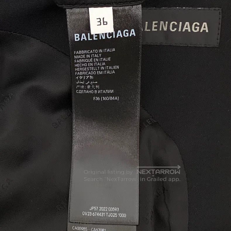 Balenciaga Balenciaga Black logo badge lapel single-breasted long-sle Size XS / US 0-2 / IT 36-38 - 7 Thumbnail