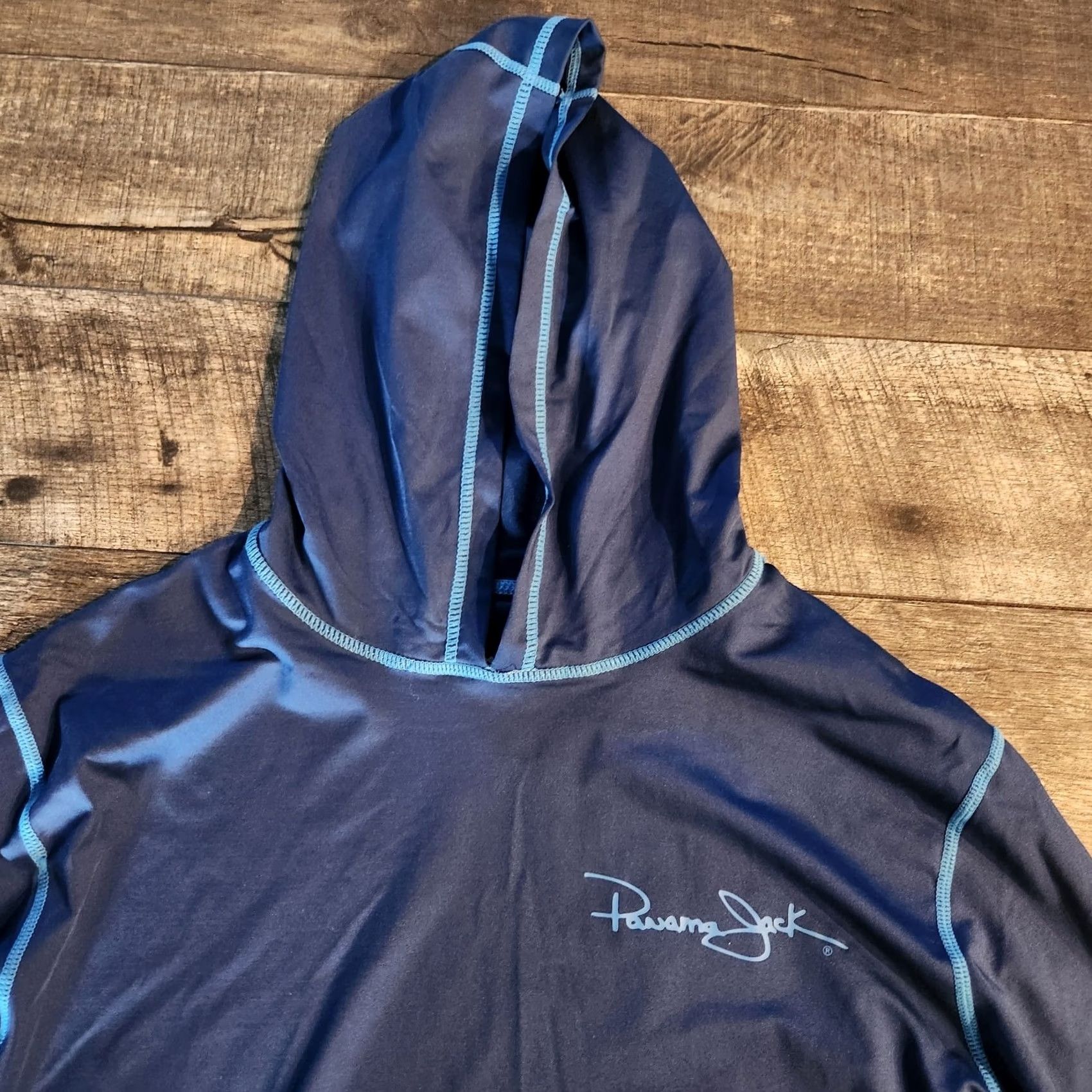 Panama Jack Panama Jack UPF Fishing Shirt Womens Medium Blue Long Sleeve Hooded UPF 35 New! Size M / US 6-8 / IT 42-44 - 3 Thumbnail