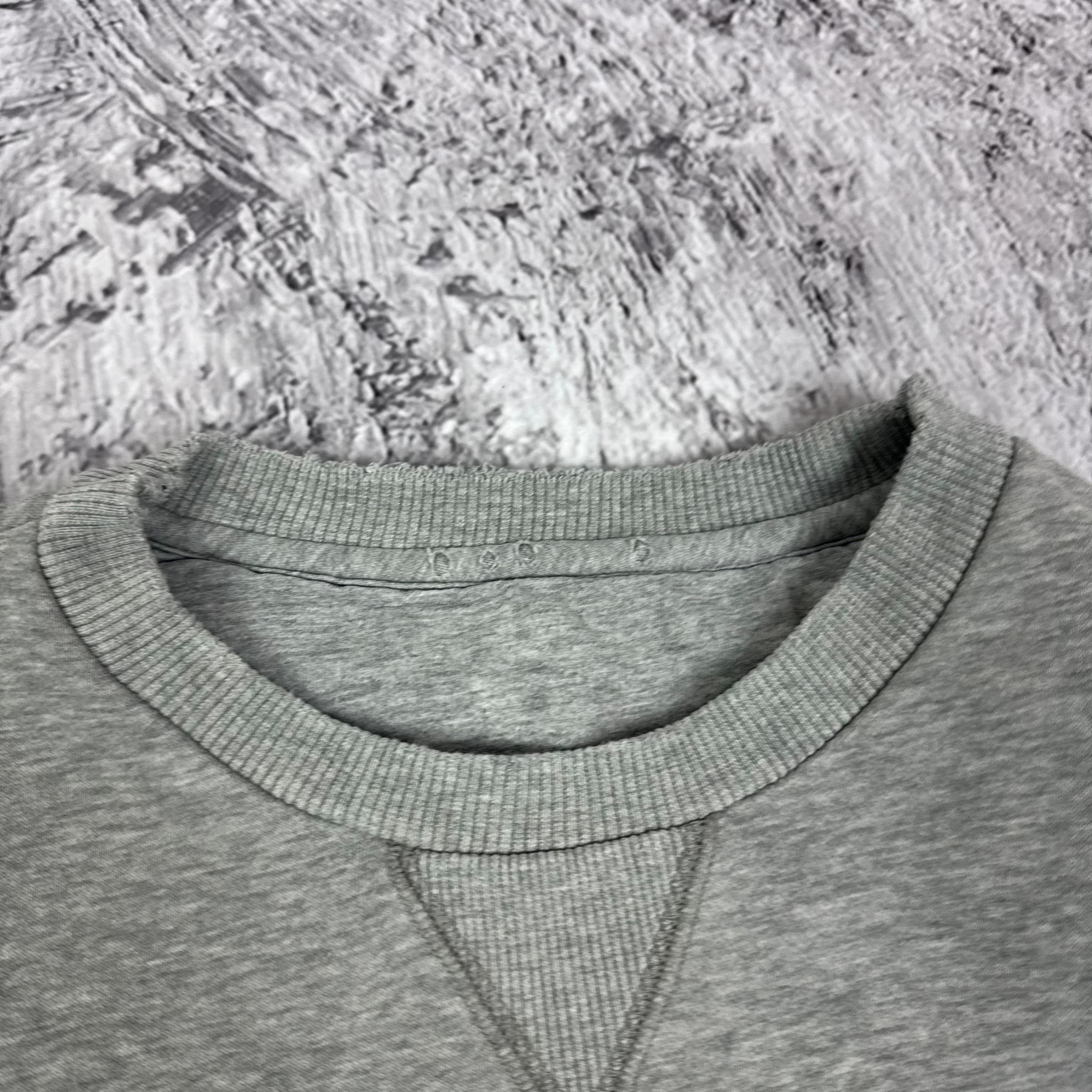 Nike Nike Men's Heather Gray Cotton Swoosh Pullover Sweatshirt S Size US S / EU 44-46 / 1 - 7 Thumbnail