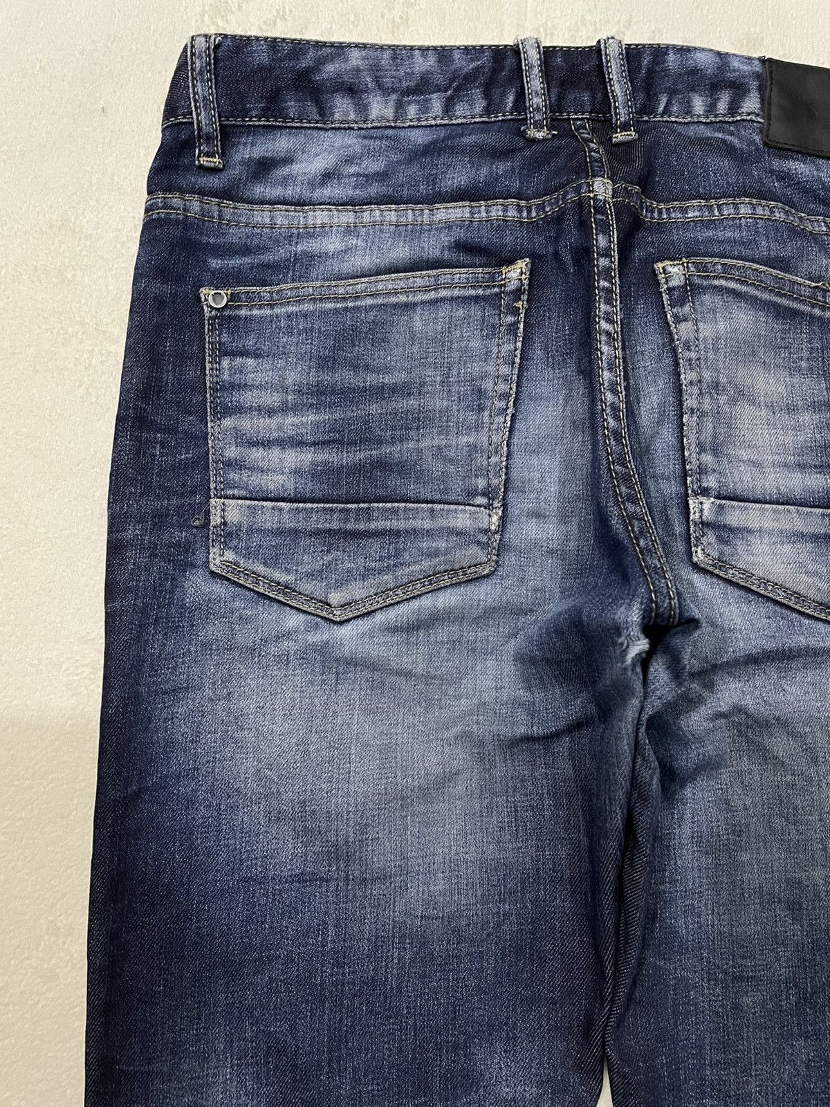 Japanese Brand Vintage SMOG Straight Cut Faded Dark Blue Jeans Size US 34 / EU 50 - 14 Thumbnail