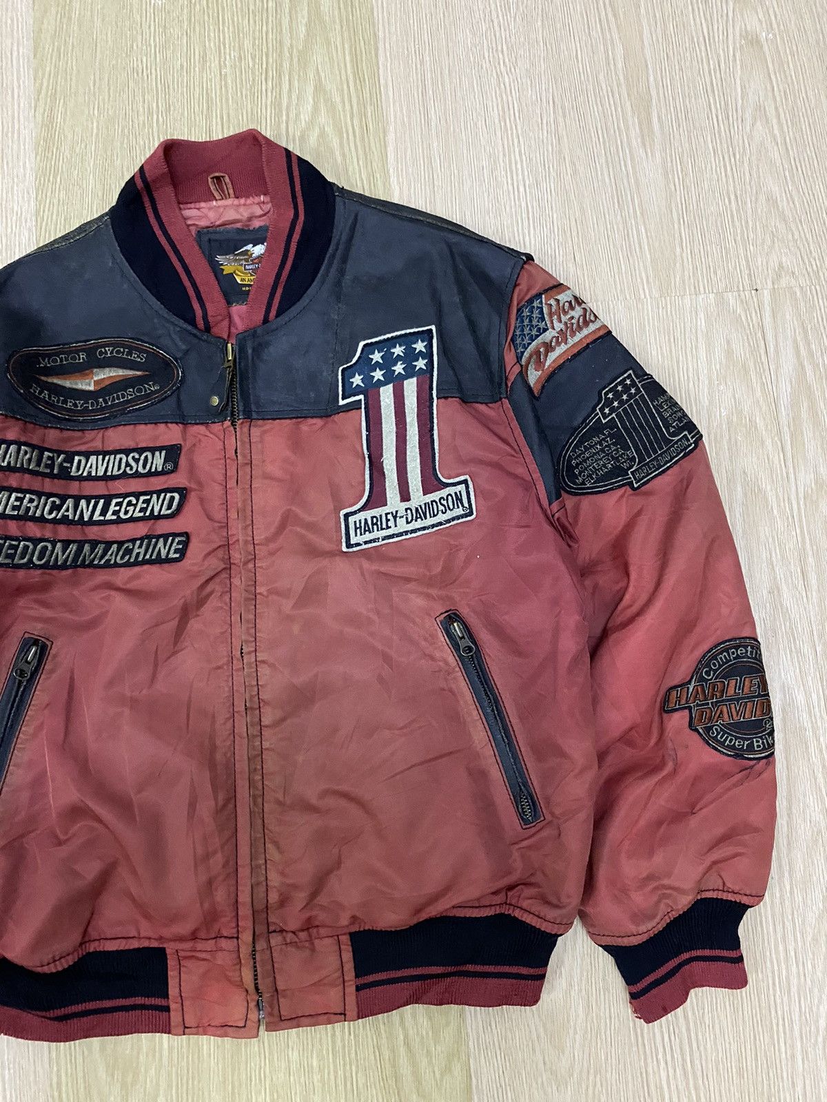 Harley Davidson × Vintage Vintage Harley Davidson Superbike Series Leather part jacket Size US L / EU 52-54 / 3 - 3 Thumbnail