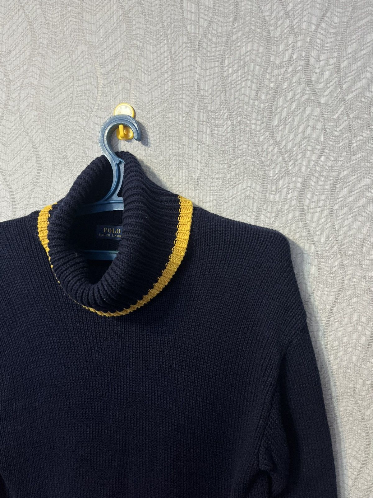 Polo Ralph Lauren Polo Ralph Lauren Dark Blue Striped Knit Pullover Sweater Size US M / EU 48-50 / 2 - 2 Thumbnail