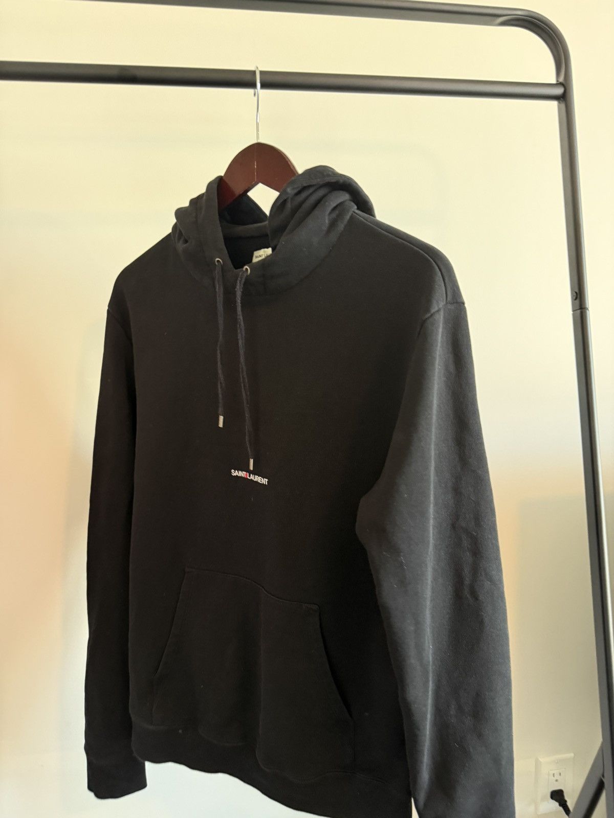 Saint Laurent Paris Black Saint Laurent Logo Hoodie | Grailed