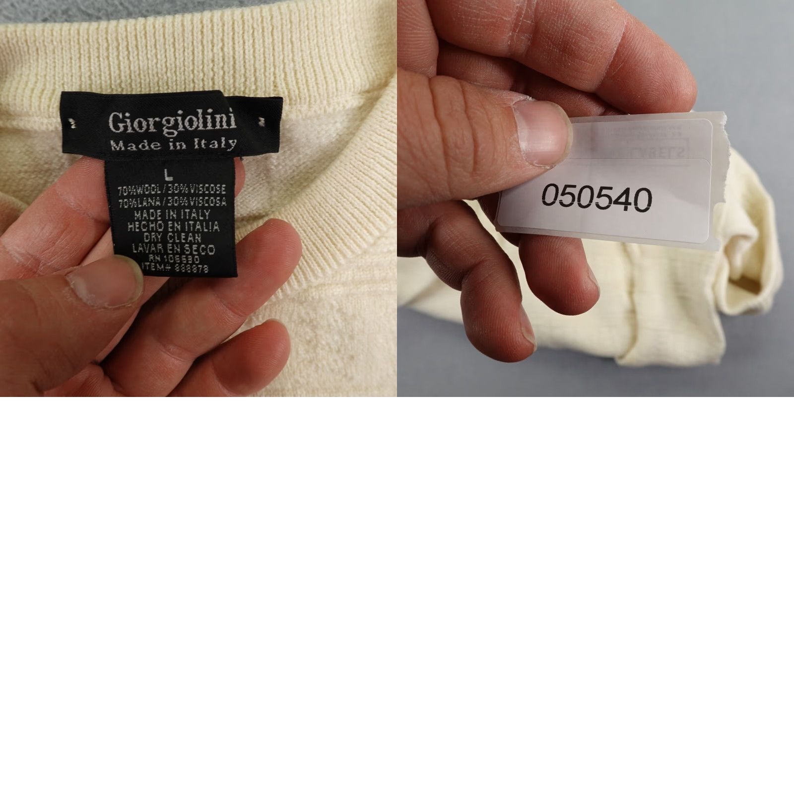 Vintage Giorgiolini Sweater Womens Large White Cable Knit Pullover Regular Fit Wool Blend Outdoor Size L / US 10 / IT 46 - 8 Thumbnail