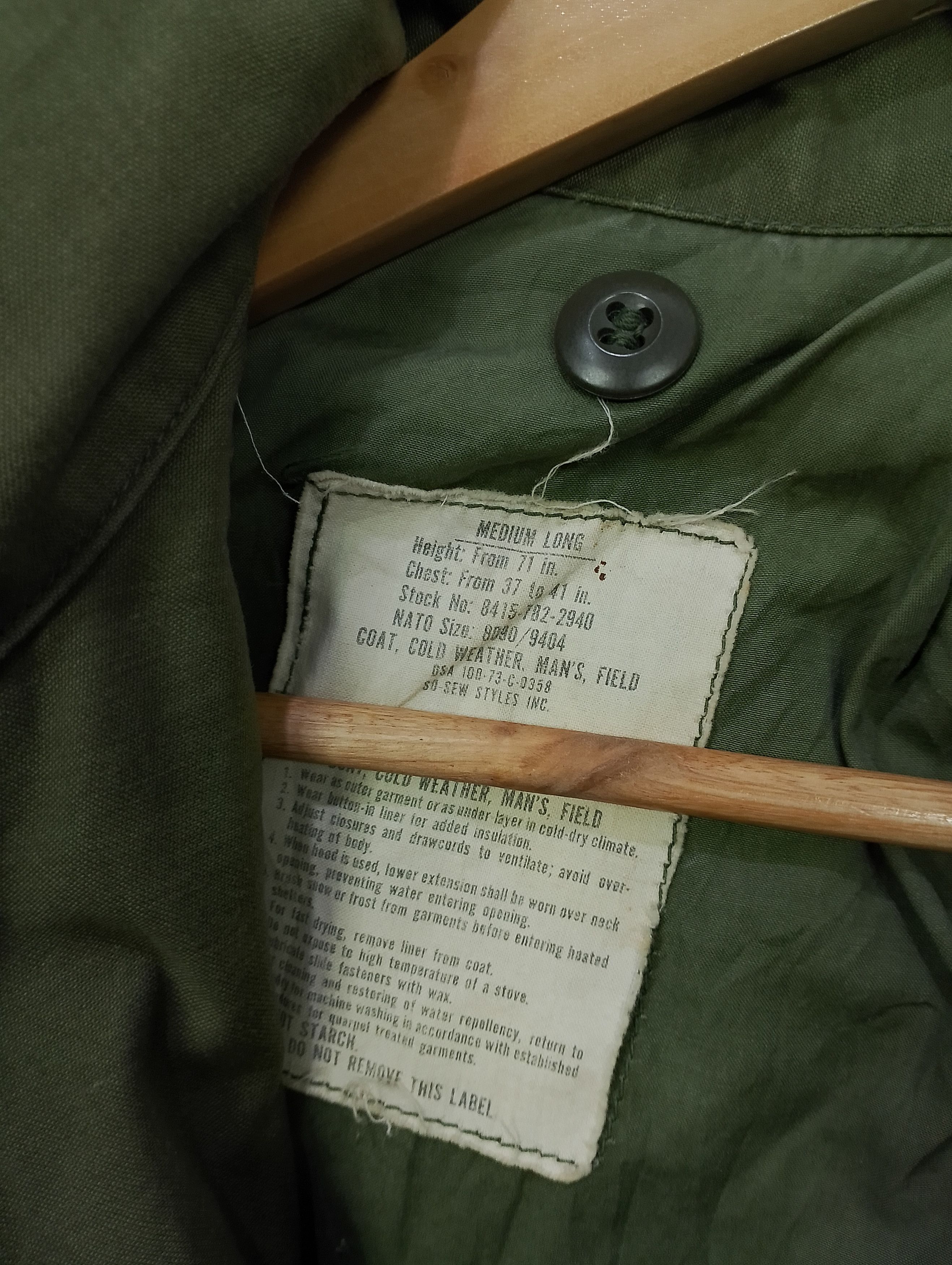 Vintage Original 1973 U.S. Army M-65 Field Jacket Vietnam War Era Size US M / EU 48-50 / 2 - 3 Thumbnail
