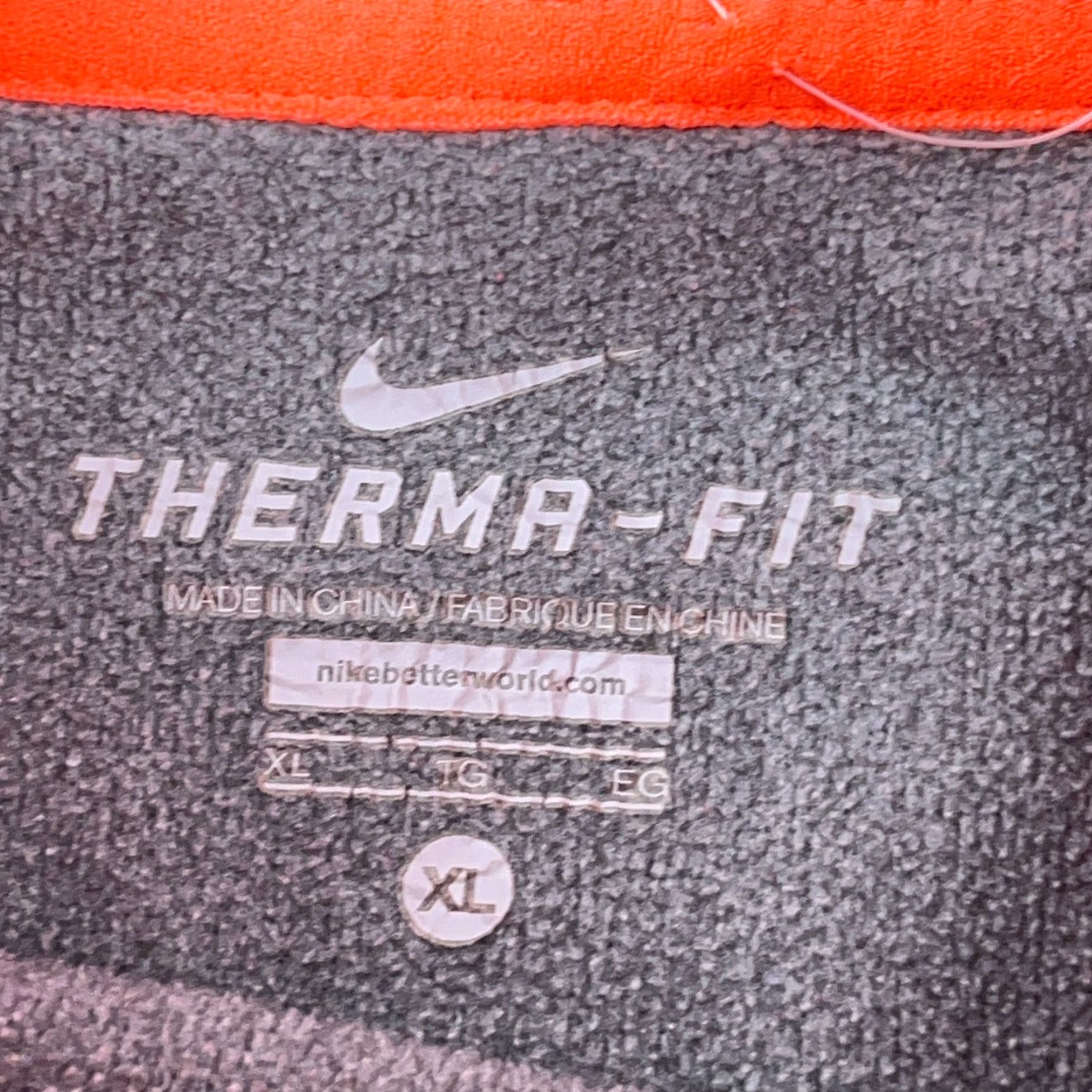 Nike Nike Hoodie Women XL Gray Orange Sweatshirt Therma Fit Pullover Size XL / US 12-14 / IT 48-50 - 4 Thumbnail