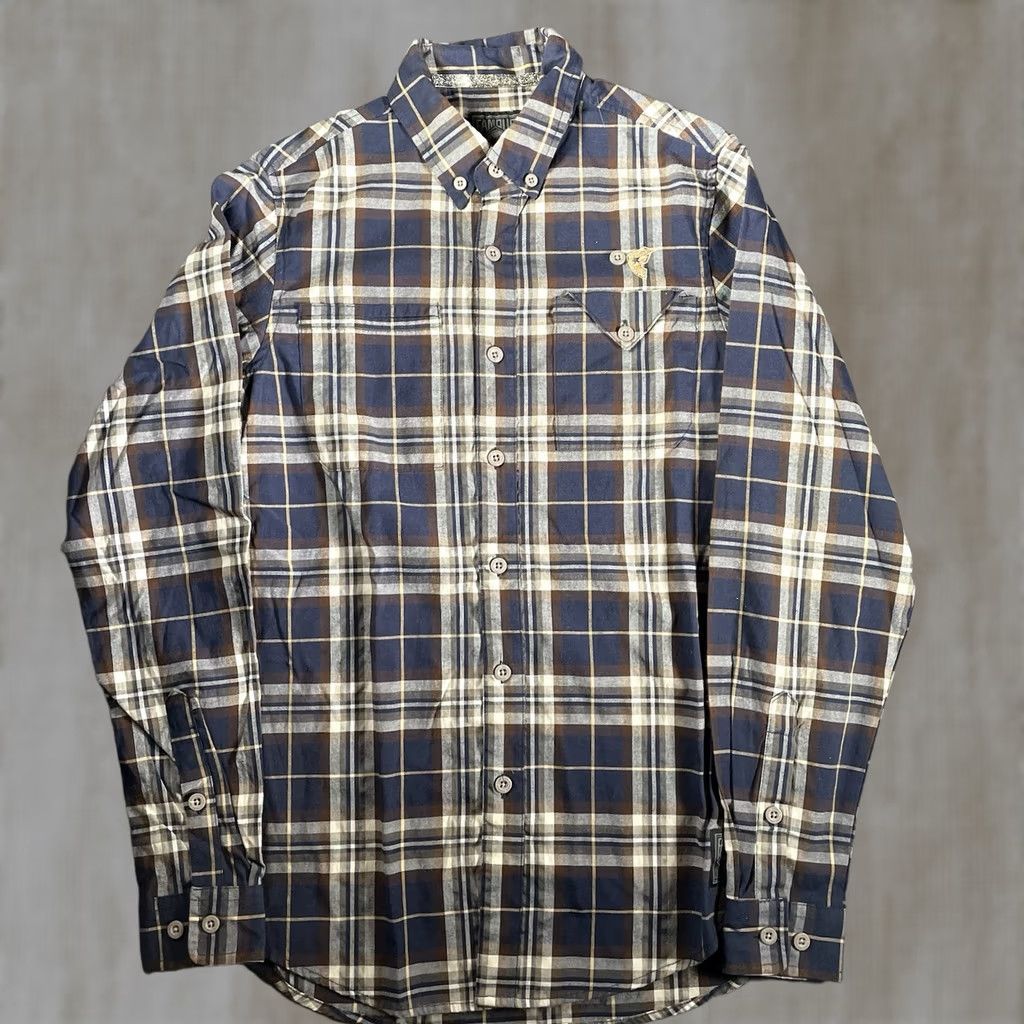 Barker Famous Stars & Straps Flannel Shirt Mens Small Plaid Travis Barker Long Sleeve Size US S / EU 44-46 / 1 - 1 Thumbnail