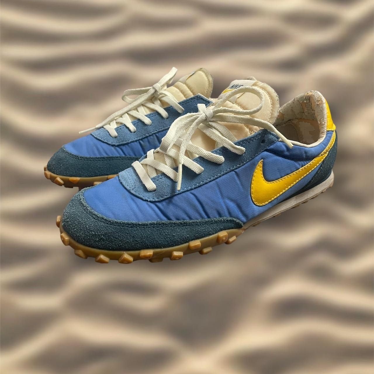 image of Junya Watanabe 2002 Waffle Racers Shoes in Blue/Yellow, Men's (Size 9)