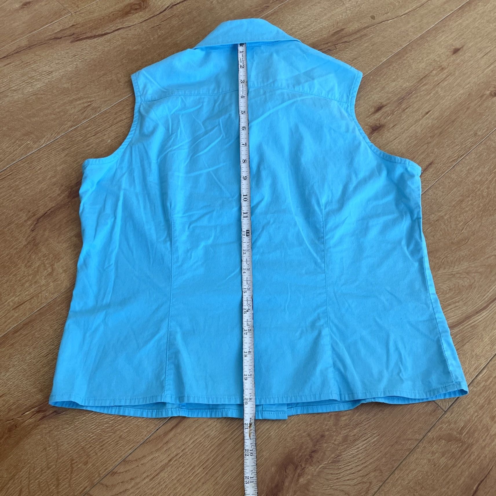 Altea VINTAGE Sharon Endick Vest Top Women’s Small Teal Blue 90s Sleeveless Button-Up Y2K, Casual, Cotton Blend, Blue, 90s, Bohemian, Women, Small Size S / US 4 / IT 40 - 7 Thumbnail