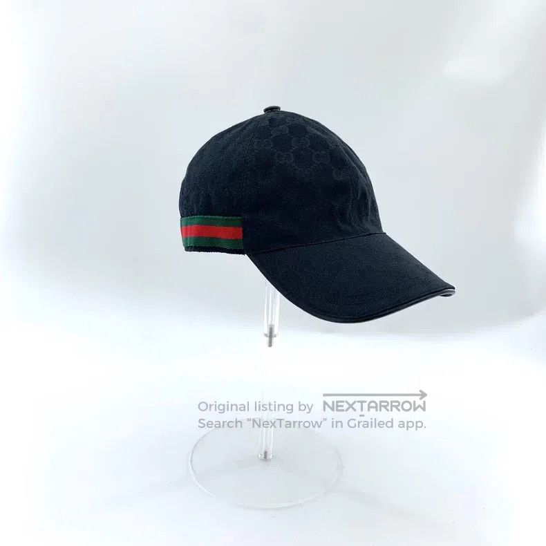 Gucci Gucci Size M Black logo dark pattern jacquard full print ca Size ONE SIZE - 4 Thumbnail