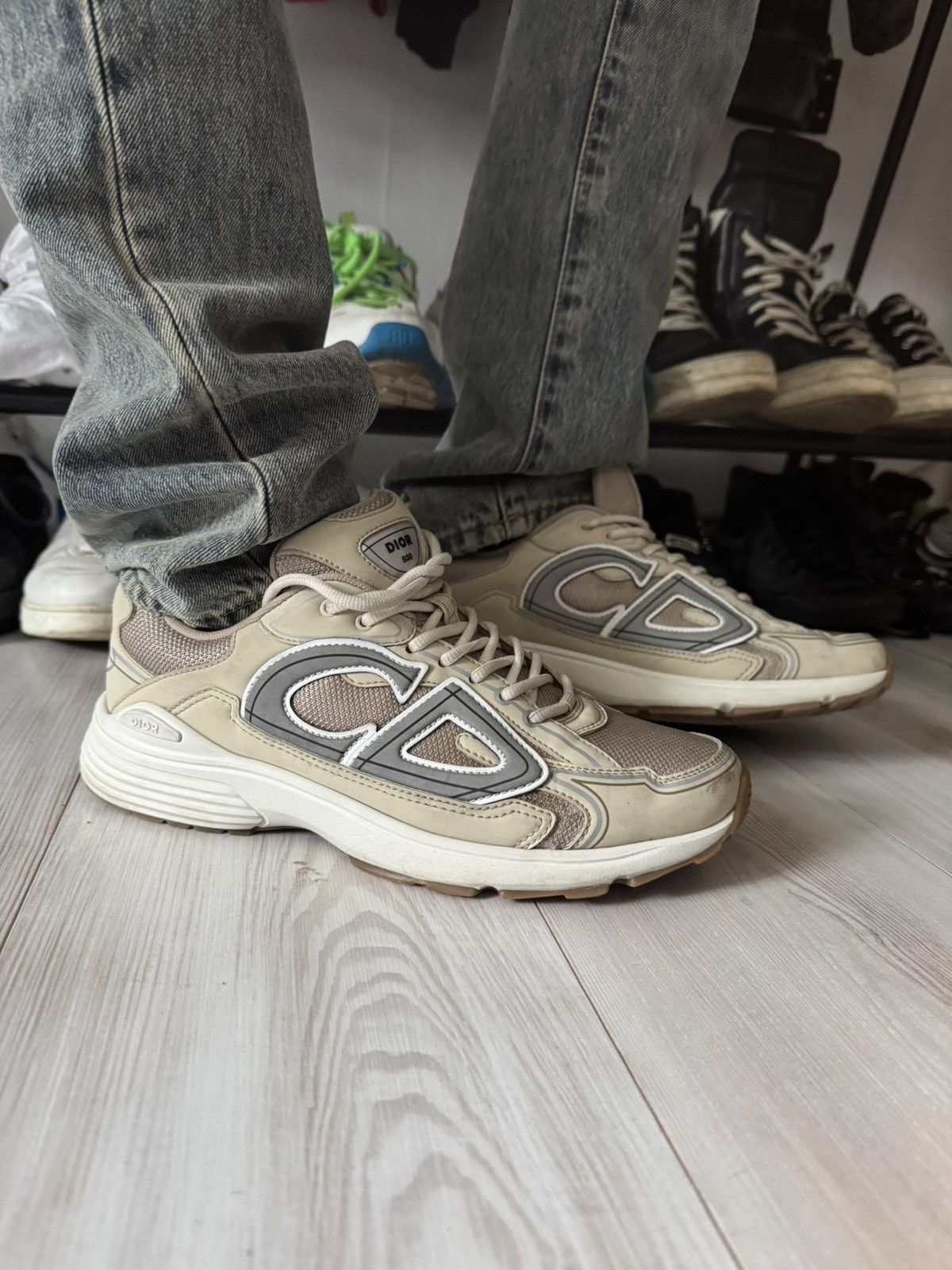 Dior Dior B30 Reflective CD Logo Beige Sneakers luxury designer Size US 10 / EU 43 - 1 Thumbnail