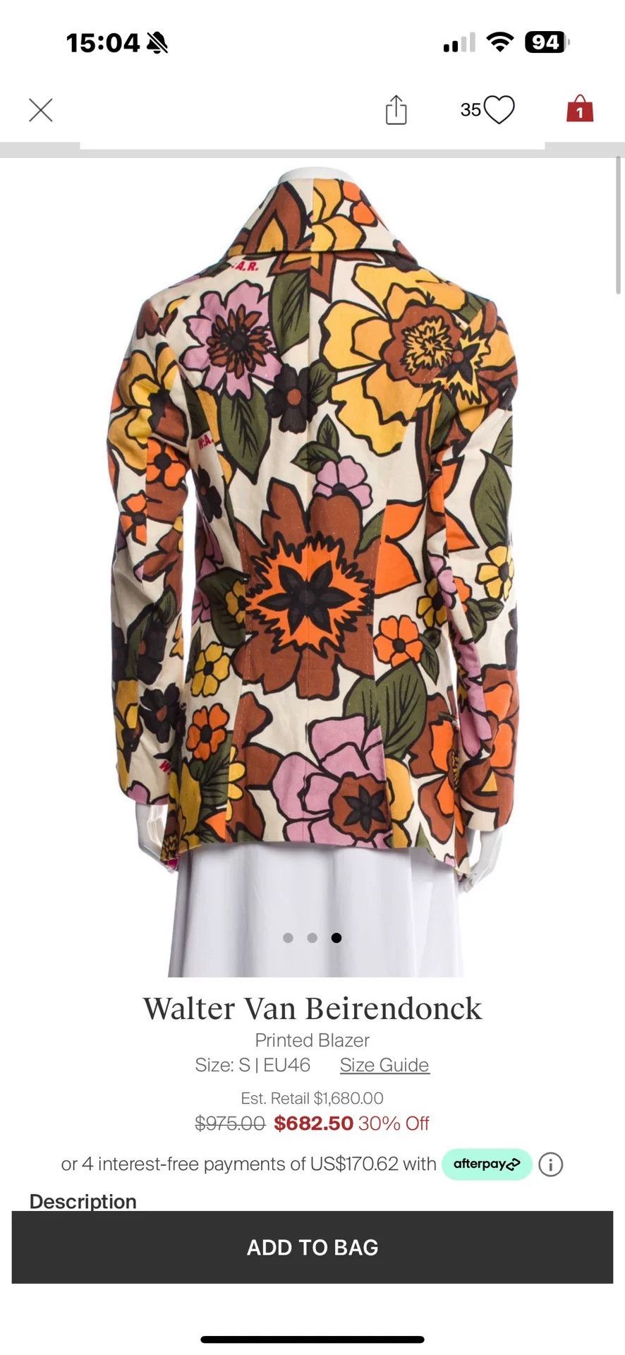 Walter Van Beirendonck Walter Van Beirendonck Printed Blazer Size US S / EU 44-46 / 1 - 1 Thumbnail