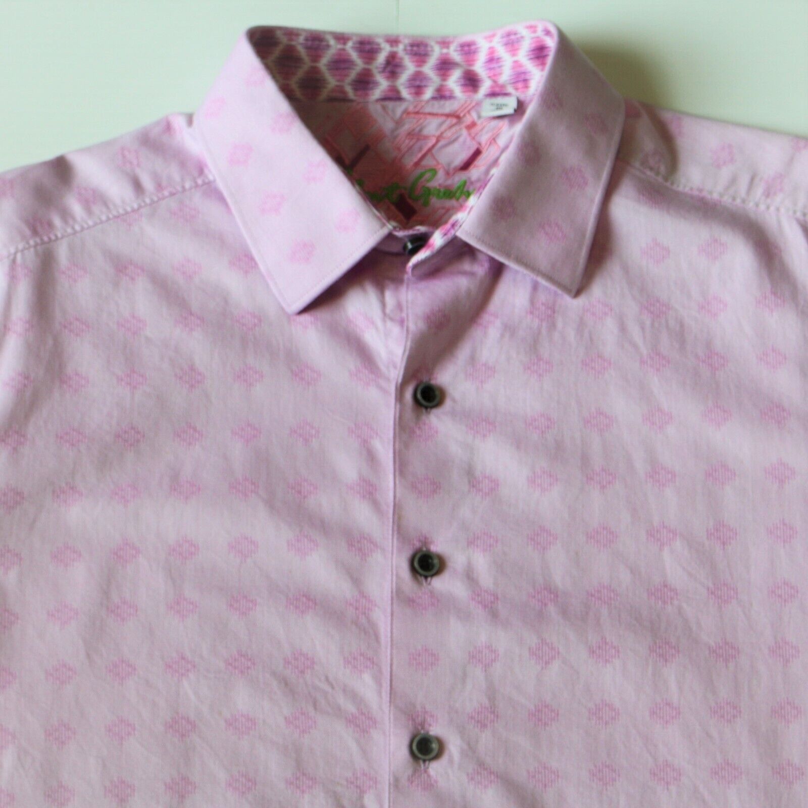 Robert Graham Faribault Pink Short Sleeve Woven Classic Fit Shirt size L Size US L / EU 52-54 / 3 - 2 Thumbnail